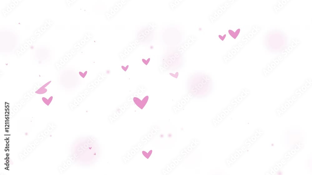 Pink heart love particle overlay on a alpha channel transparent background Suitable for Valentines Day love themes greeting cards social media posts and romantic designs