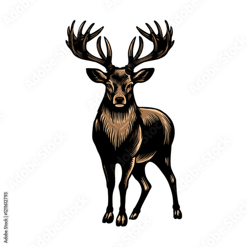 Deer vector in many color and texture