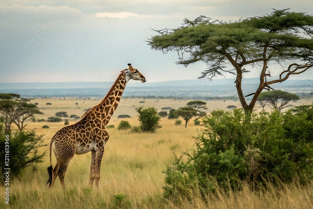 Fototapeta premium giraffe in the savannah
