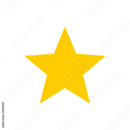 Yellow pointed Star. Gold star vector icon