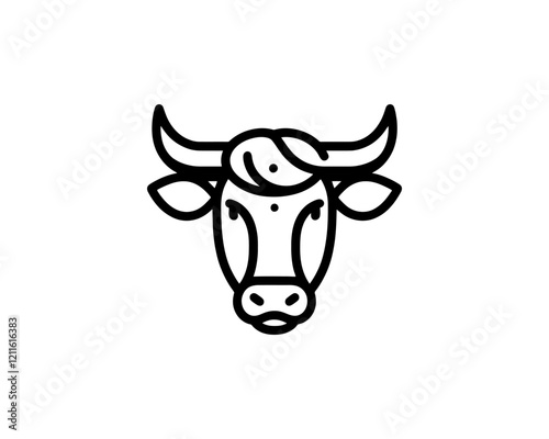 Cow logo vector. Animal farm. Cow icon vector illustration.