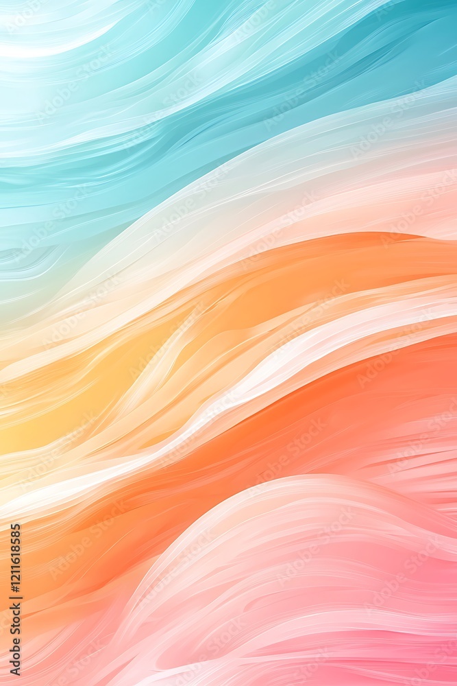 Obraz premium A breathtaking sunset featuring soft clouds bathed in hues of orange, pink, and blue. Ideal for capturing the beauty of nature in tranquil moments.