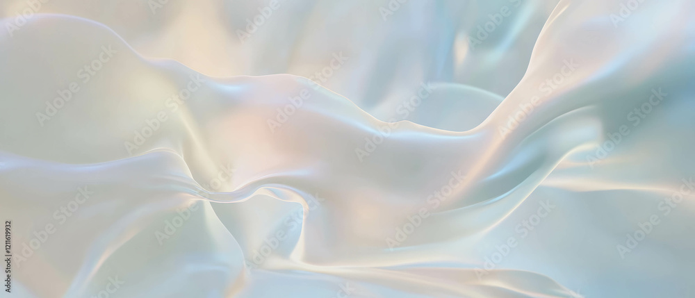 Obraz premium Fluid waves and calming curves create a serene abstract background with empty center space