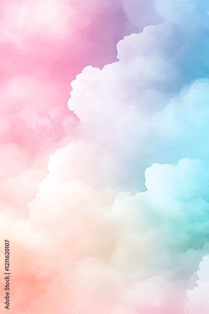 Soft Pastel Clouds in Pink and Blue Hues Soft Pastel Clouds in Pink and Blue Hues