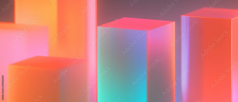 Fototapeta premium Exploring abstract data visualization through colorful 3D box plots and statistical representation