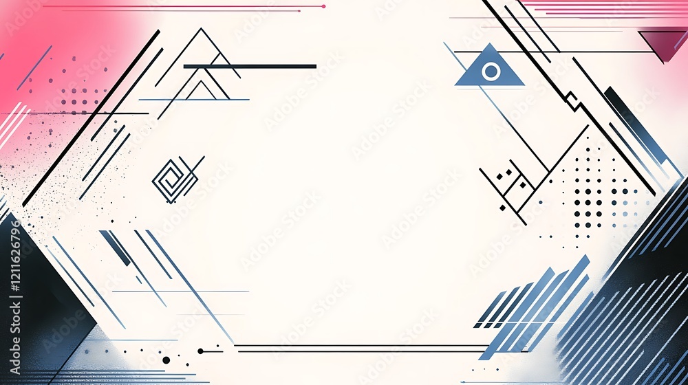 Abstract Geometric Design Featuring Lines Triangles and Dots Abstract Geometric Design Featuring Lines Triangles and Dots