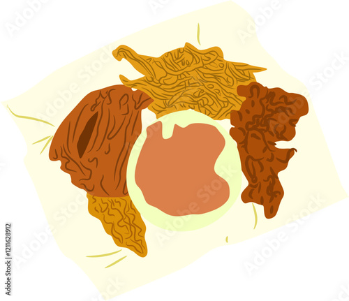 Fried chicken Indonesian food Illustration