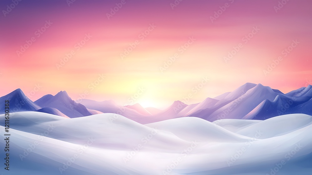 A breathtaking view of a serene sunrise illuminating a snowy mountain landscape. The vibrant colors contrast beautifully with the cold, tranquil surroundings. A breathtaking view of a serene sunrise illuminating a snowy mountain landscape. The vibrant colors contrast beautifully with the cold, tranquil surroundings.