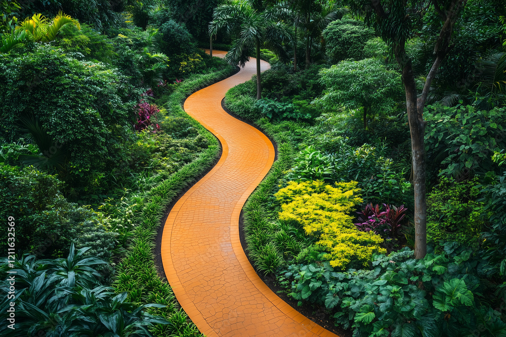 Obraz premium Enjoy Running on Path Through Lush Parkland with Scenic Views
