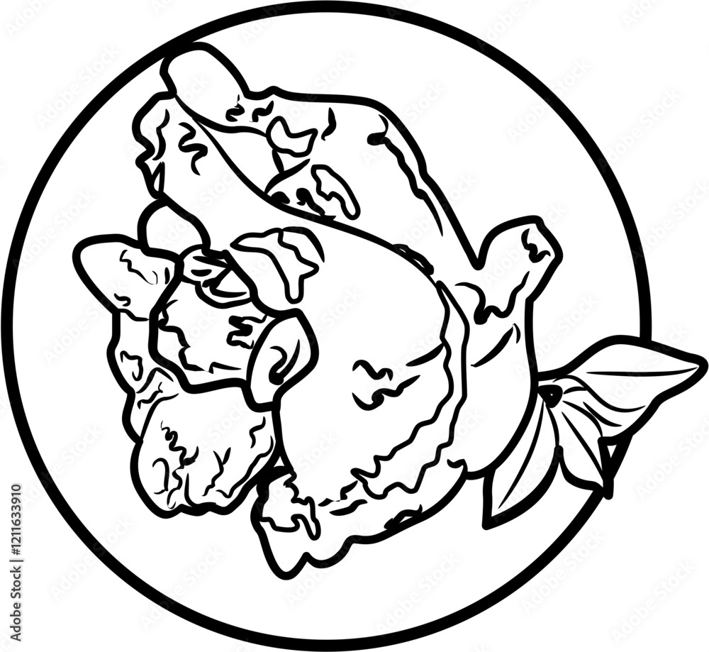 fried chicken Indonesian food coloring page fried chicken Indonesian food coloring page