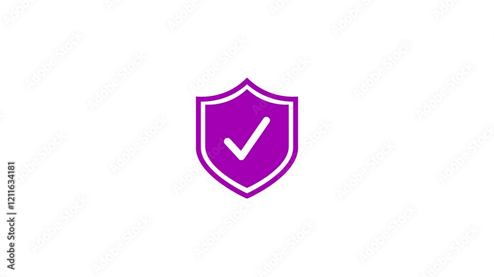 Shield Icon Animation with Check Mark – 4K Stock Video Featuring Modern Security and Protection Design, Symbolizing Safety, Trust, Approval and Verification for Digital Projects. Shield Icon Animation with Check Mark – 4K Stock Video Featuring Modern Security and Protection Design, Symbolizing Safety, Trust, Approval and Verification for Digital Projects.