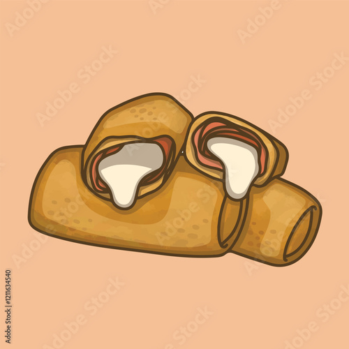 Risoles cake filled with mayonnaise and smoke beef