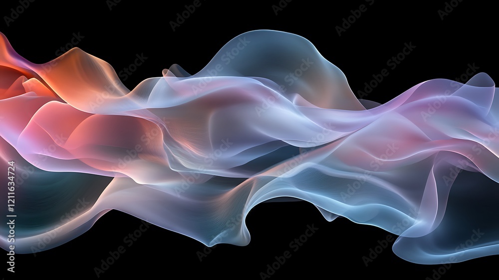 Fototapeta premium Abstract Flowing Pastel Waves Design