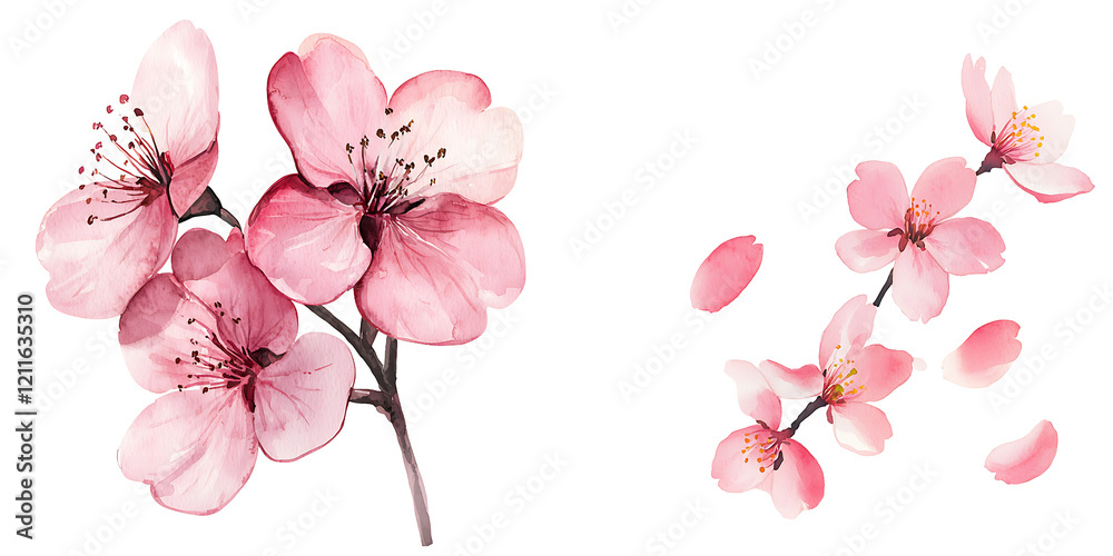 Blossoming cherry flowers botanical garden digital art nature scene close-up view floral aesthetics Blossoming cherry flowers botanical garden digital art nature scene close-up view floral aesthetics