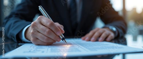 Businessperson Signing Important Documents Close Up