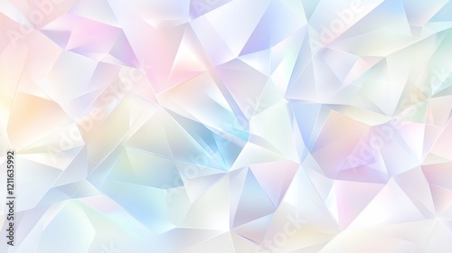Pastel iridescent geometric polygonal background.
