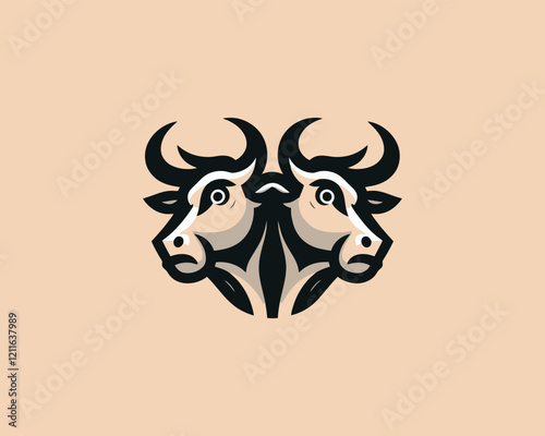 Cow logo vector. Animal farm. Cow icon vector illustration.