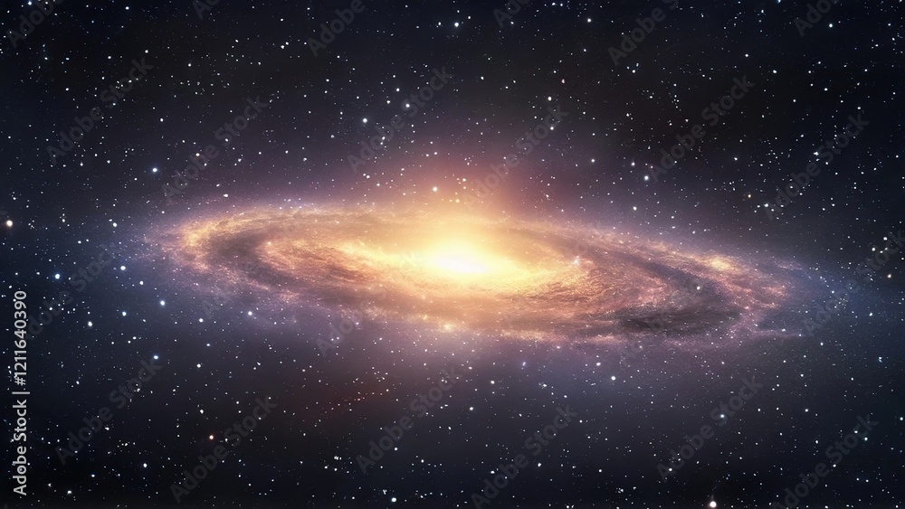 Obraz premium Spiral galaxy, cosmic dust, stellar formation, deep space backdrop, astronomy