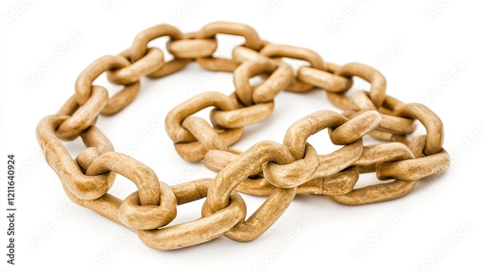 Isolated Metal Chain Link on White Background Isolated Metal Chain Link on White Background