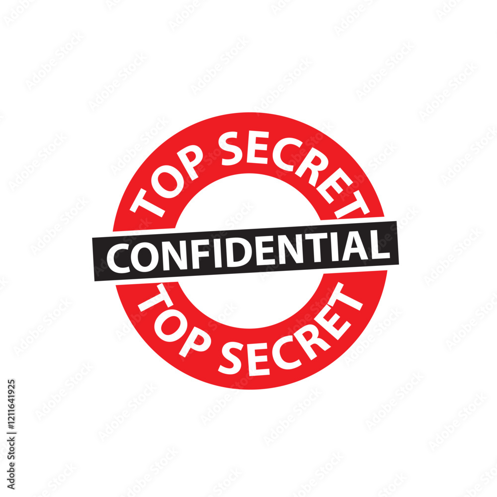 Top secret stamp shadow symbol, label sticker sign button, text banner vector illustration . Top secret stamp shadow symbol, label sticker sign button, text banner vector illustration .
