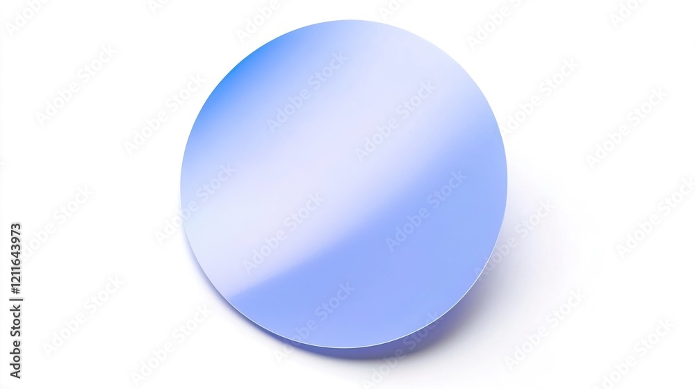 Blue Round Adhesive Label on White Background Blue Round Adhesive Label on White Background