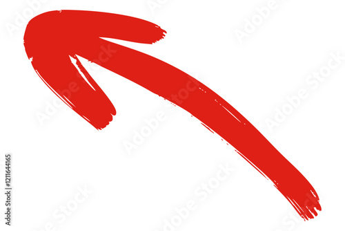 手描きのラフな矢印　赤