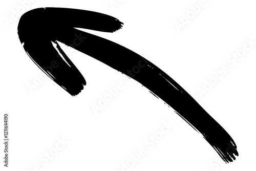 手描きのラフな矢印　黒