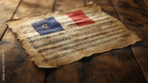Vintage sheet music of La Marseillaise, the French national anthem
