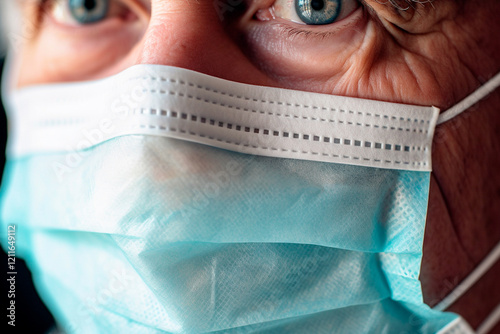Healthcare professional wearing a face mask, promoting safety and care in hospital settings