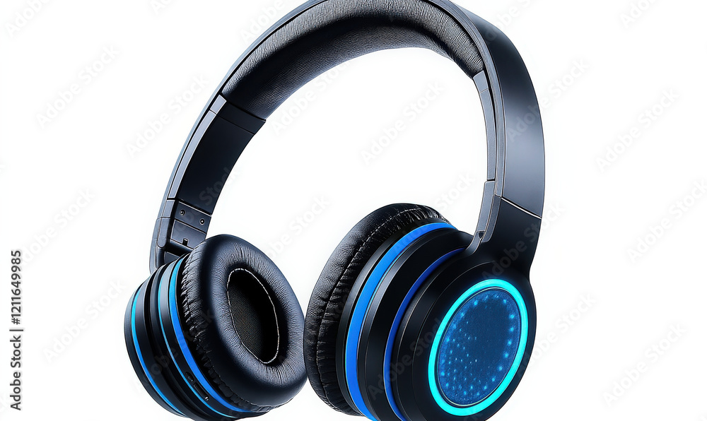 A headset with a white background