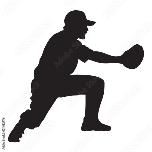 Baseball player silhouette illustration Design, Baseball clipart vector

