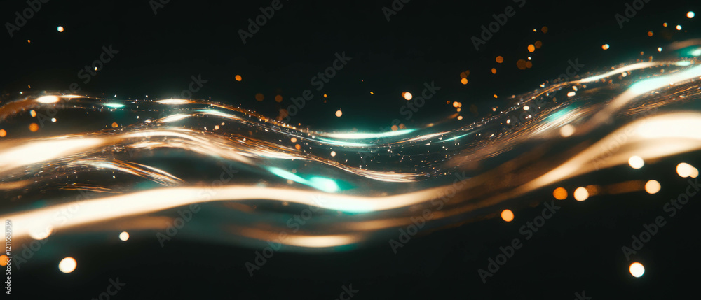 Obraz premium Light streaks create dynamic abstract visuals with glowing trails