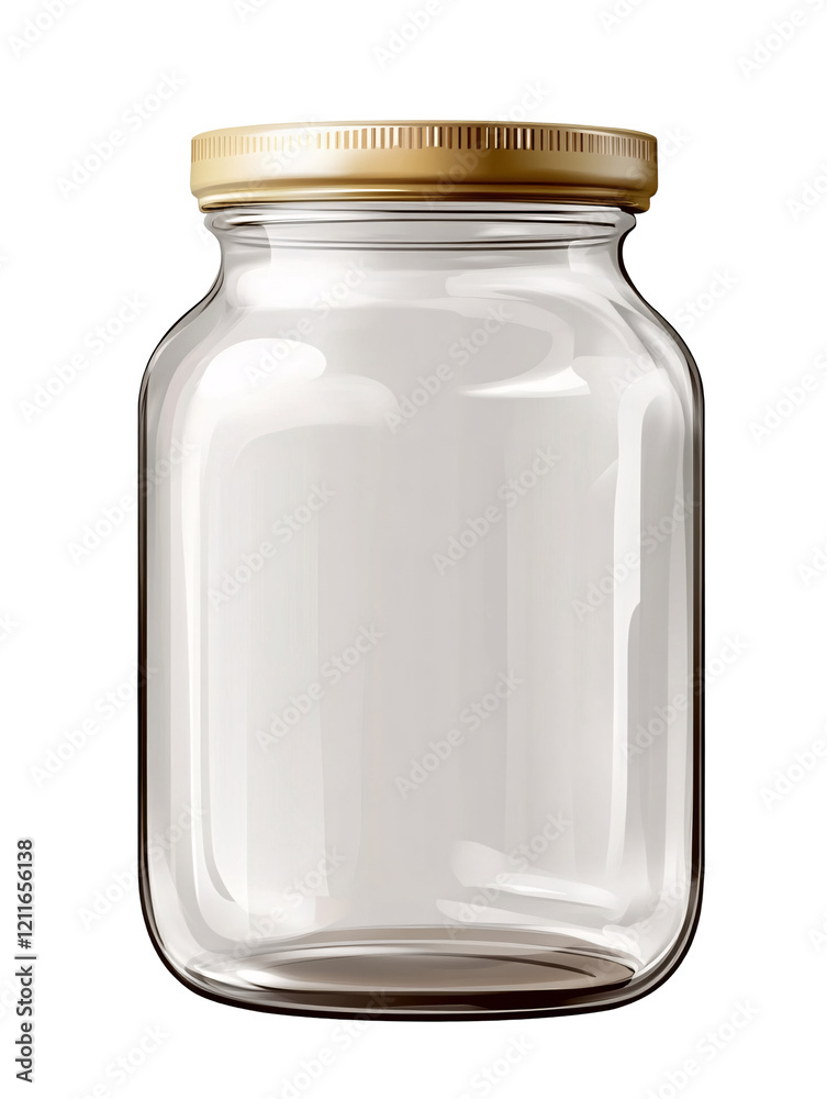 Empty glass jar isolated on transparent background. Empty glass jar isolated on transparent background.