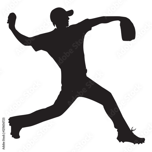 Baseball player silhouette illustration Design, Baseball clipart vector
