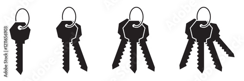key icon set. key lock icon , access account login password icons - house key icon security symbol. vector interface app icons