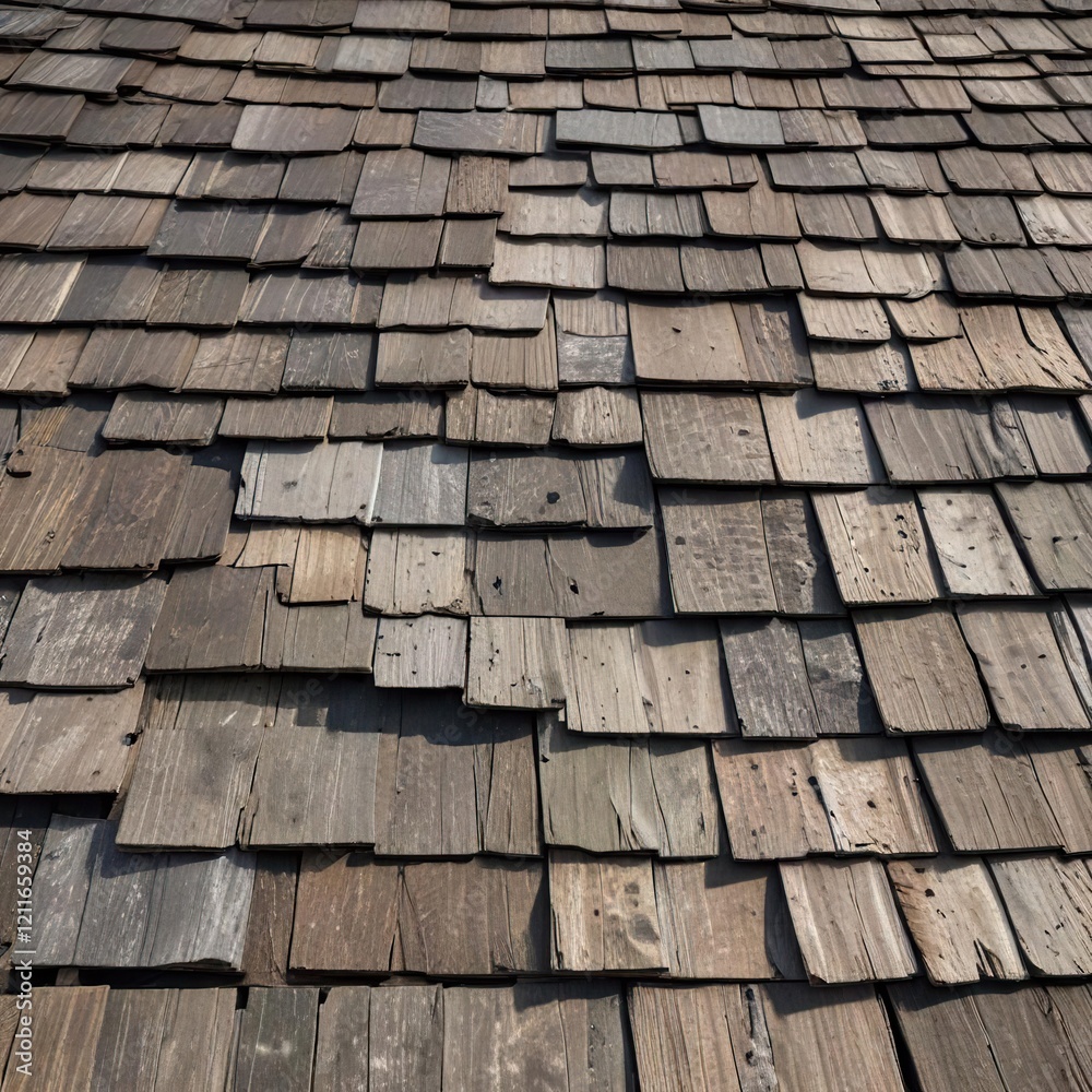 Close-up of weathered wooden shingles with a rough texture, brown, shingles, close-up, aged Close-up of weathered wooden shingles with a rough texture, brown, shingles, close-up, aged