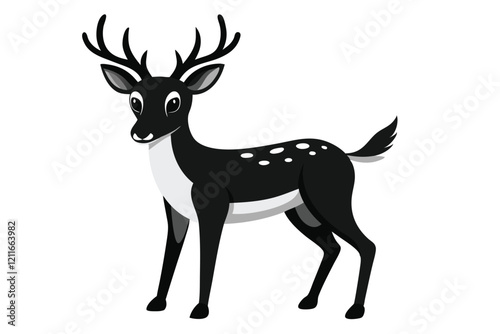 silhouette of a deer isolated on white background