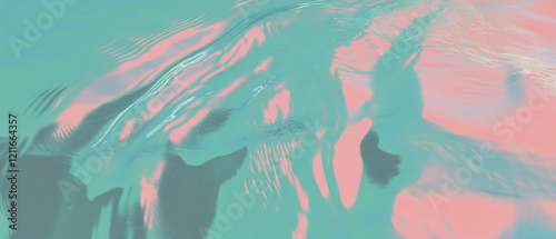 Ripples create a surreal atmosphere with abstract shapes distorting water surface