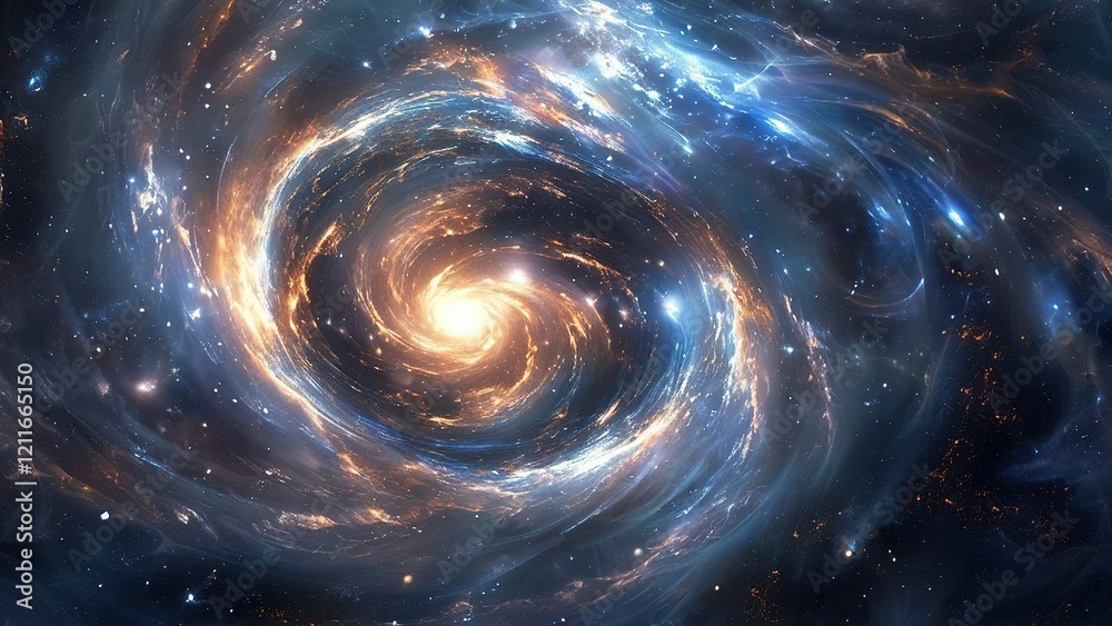 Obraz premium Cosmic swirl galaxy, nebula, space, energy, background, astronomy, science