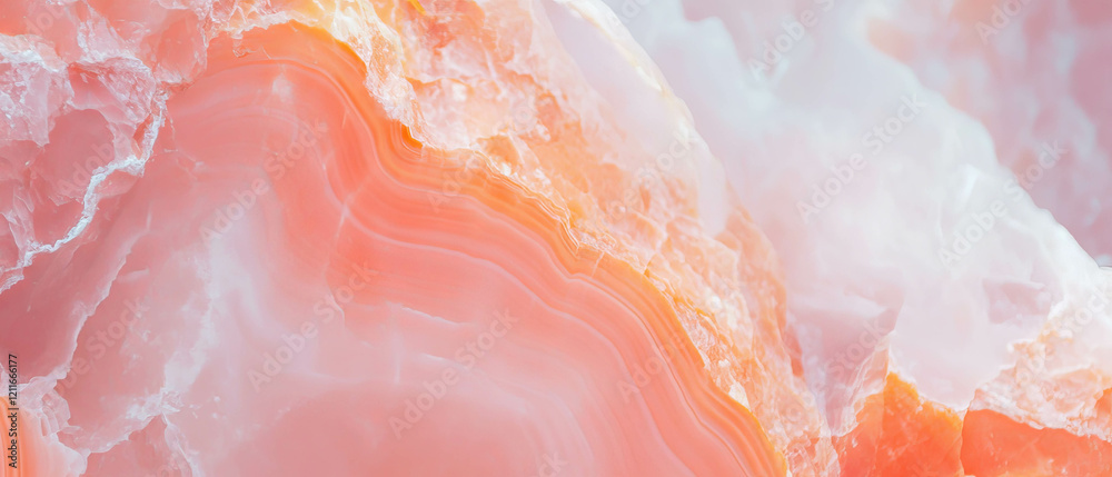 Elegant salmon pink onyx with warm hues and abstract design enhancing visual appeal Elegant salmon pink onyx with warm hues and abstract design enhancing visual appeal