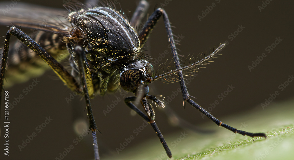 Fototapeta premium macro shot, mosquito, on the ground,insect