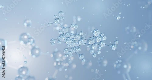 Lactose, rotating 3D model of milk sugar, seamless looped video