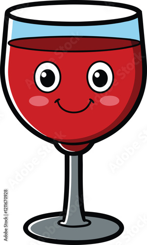 wine glass with cartoon character