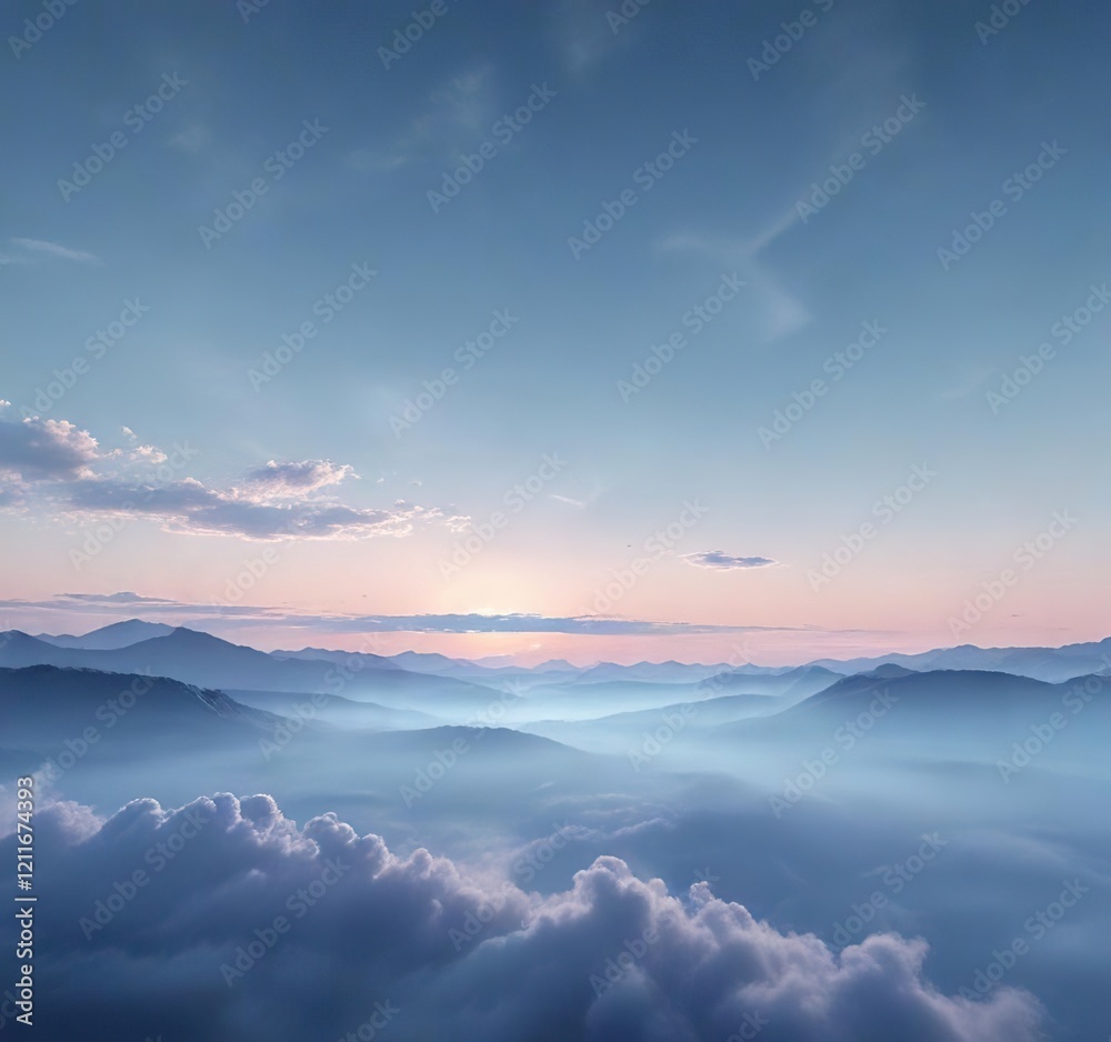 Soft dreamy sky with layers of light blue gradient, light blue, layers, design Soft dreamy sky with layers of light blue gradient, light blue, layers, design