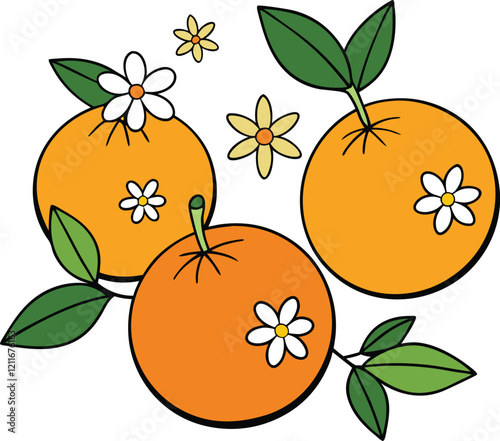 vector set of orange and cherry
