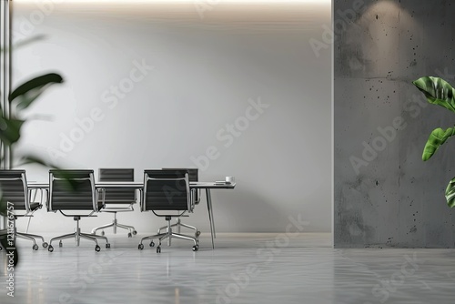 High Detail Picture of the Business Meeting Room at Office Wall 3D Logo Mockup