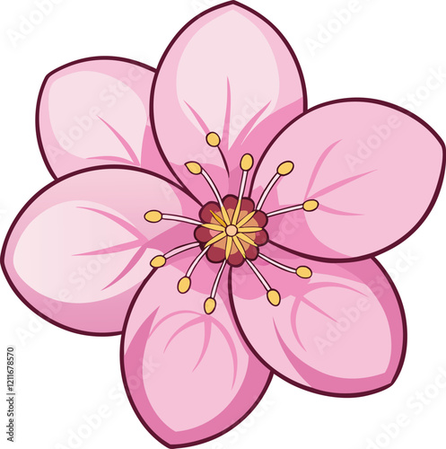 pink flower on white background