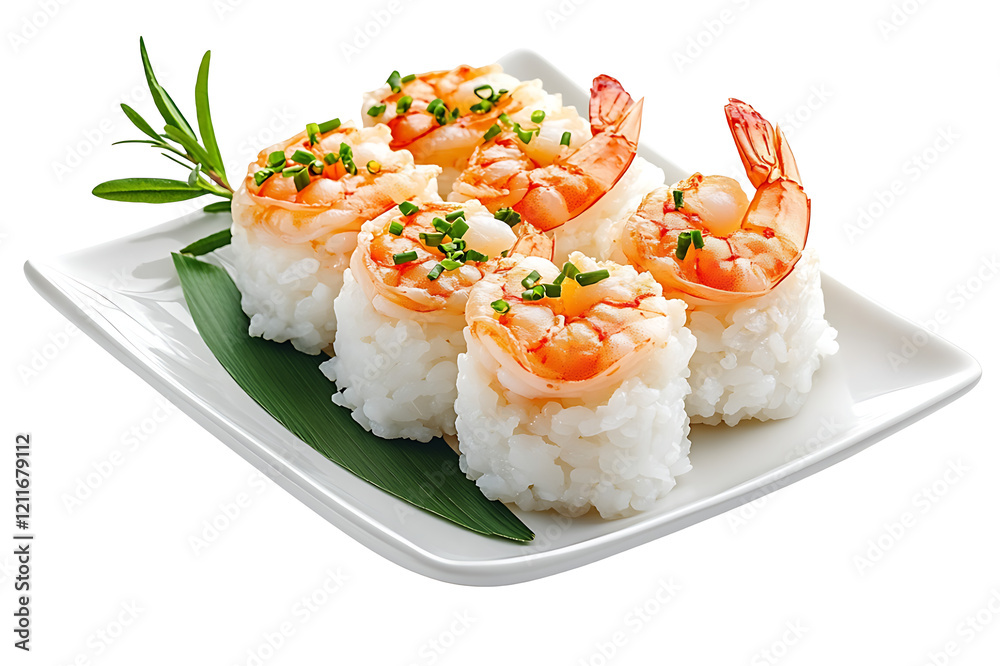 Sushi preparation shrimp sushi rolls japanese cuisine culinary art restaurant close-up freshness Sushi preparation shrimp sushi rolls japanese cuisine culinary art restaurant close-up freshness