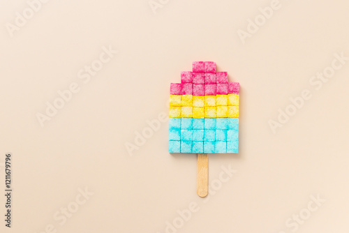 Conceptual sweet Summer Ice Cream, minimal style photo