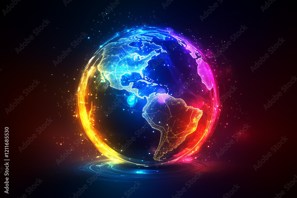 Fototapeta premium Modern Symbol Representing Global Connection and High-Tech Network for Seamless Communication